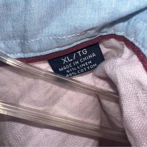 Tommy Bahama Linen Blend Button Down Shirt Pink Size XL - Picture 3 of 10